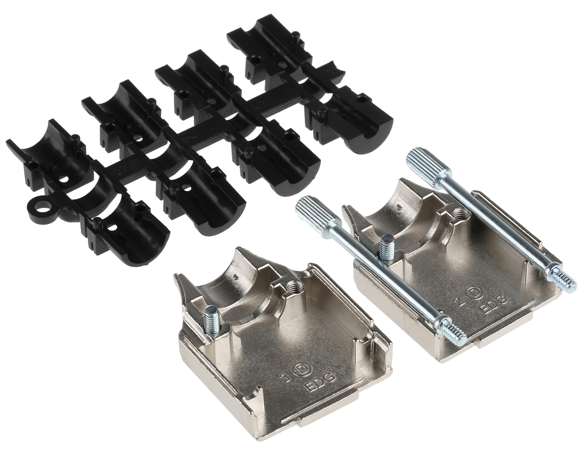 mhdtzk9-ra-k MH Connectors MHDTZK-RA Series Zinc Straight D-Sub Backshell, 9 Way Strain Relief