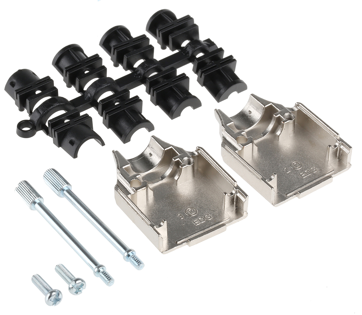 mhdtzk9-ra-k MH Connectors MHDTZK-RA Series Zinc Straight D-Sub Backshell, 9 Way Strain Relief