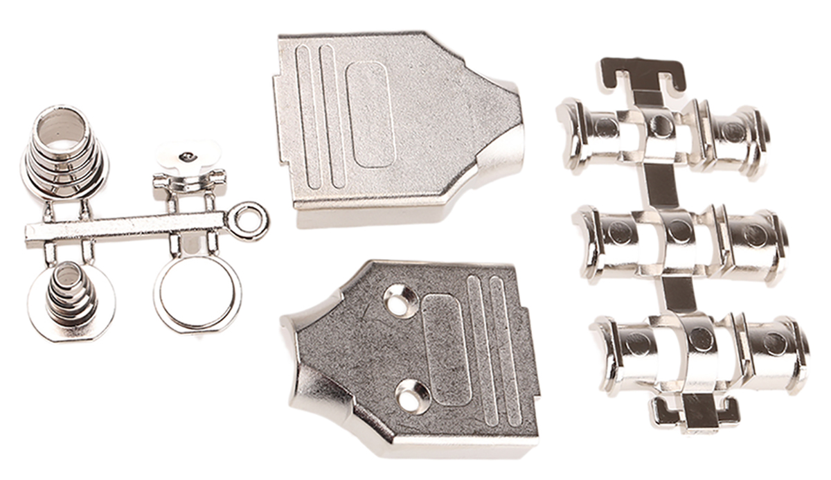 MH Connectors MHEE Series Zinc Straight D-Sub Backshell, 9 Way Strain Relief