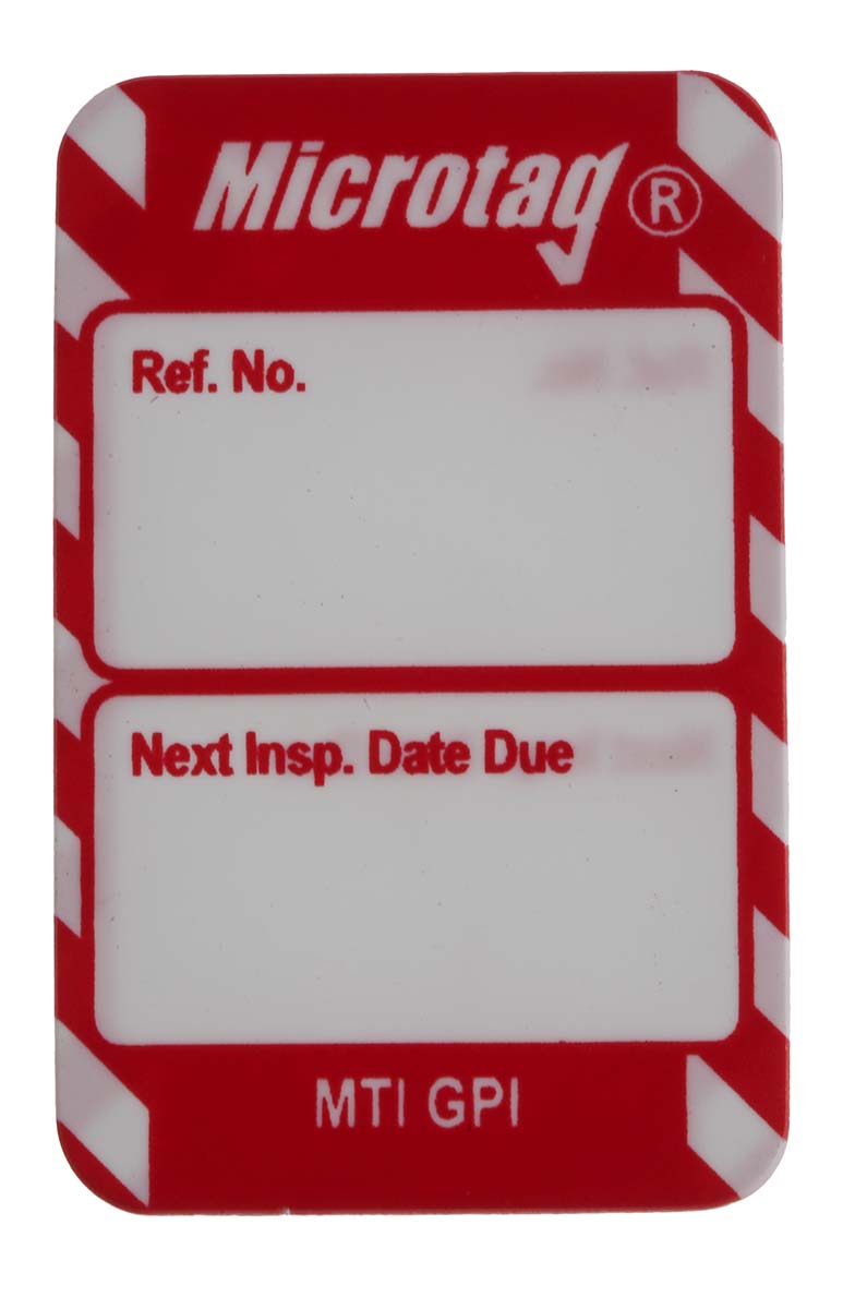 Brady White on Red Safety Microtag, English Language, 1 Per Pack per Pack