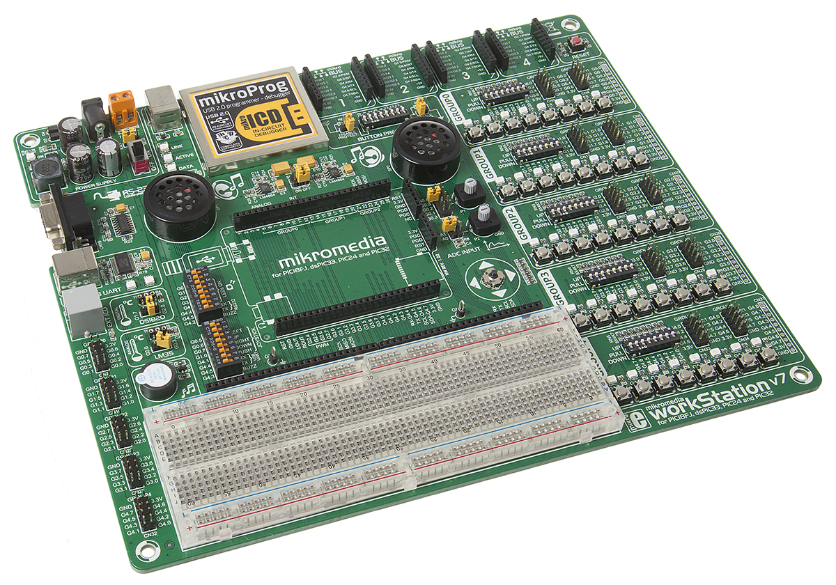 MikroElektronika MIKROE-1189 Mikromedia Workstation 2.8 in TFT Development Kit With PIC24 and PIC32, dsPIC33, PIC18FJ