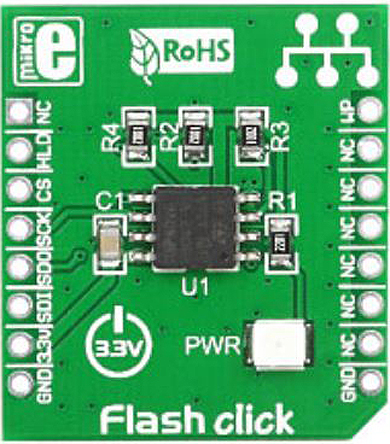 MikroElektronika MIKROE-1199 Flash Click, Serial Flash Add On Board for MikroBus