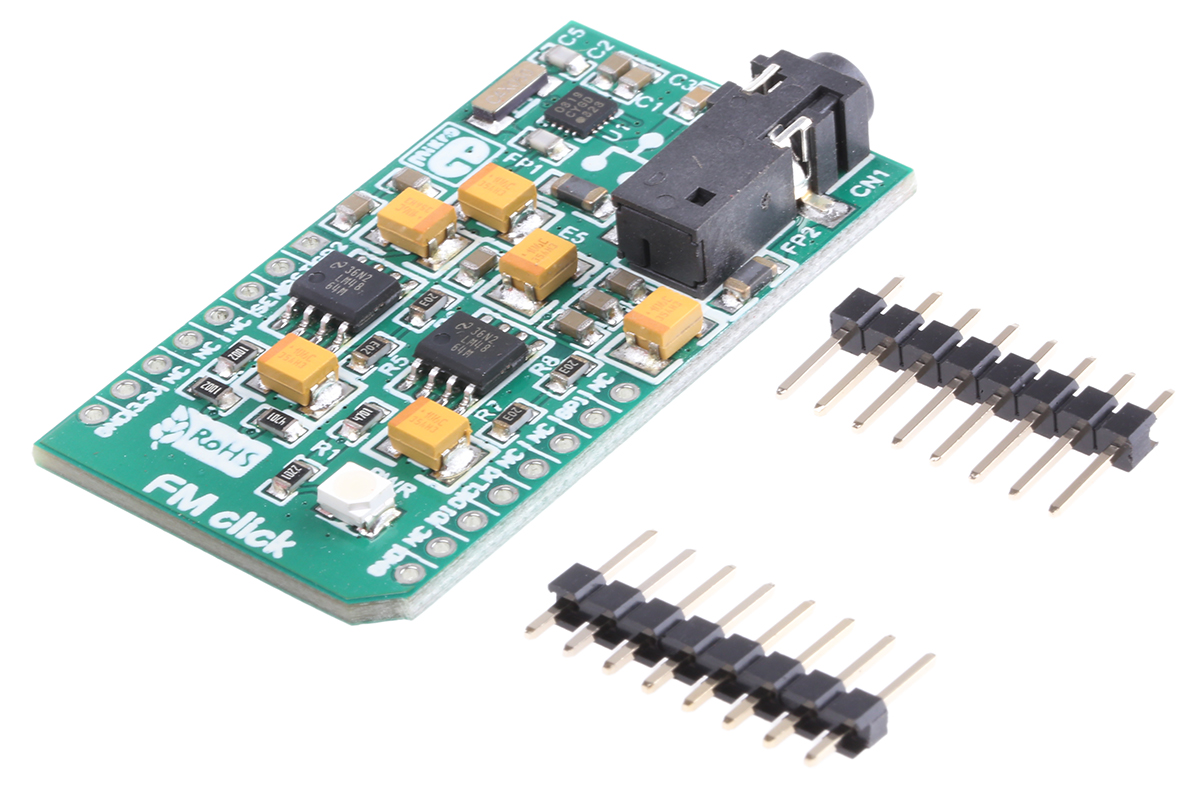 MikroElektronika Si4703 FM MikroBus Click Board for portable radios, Can be used for MP3 players, mikroBUS Socket, PDAs