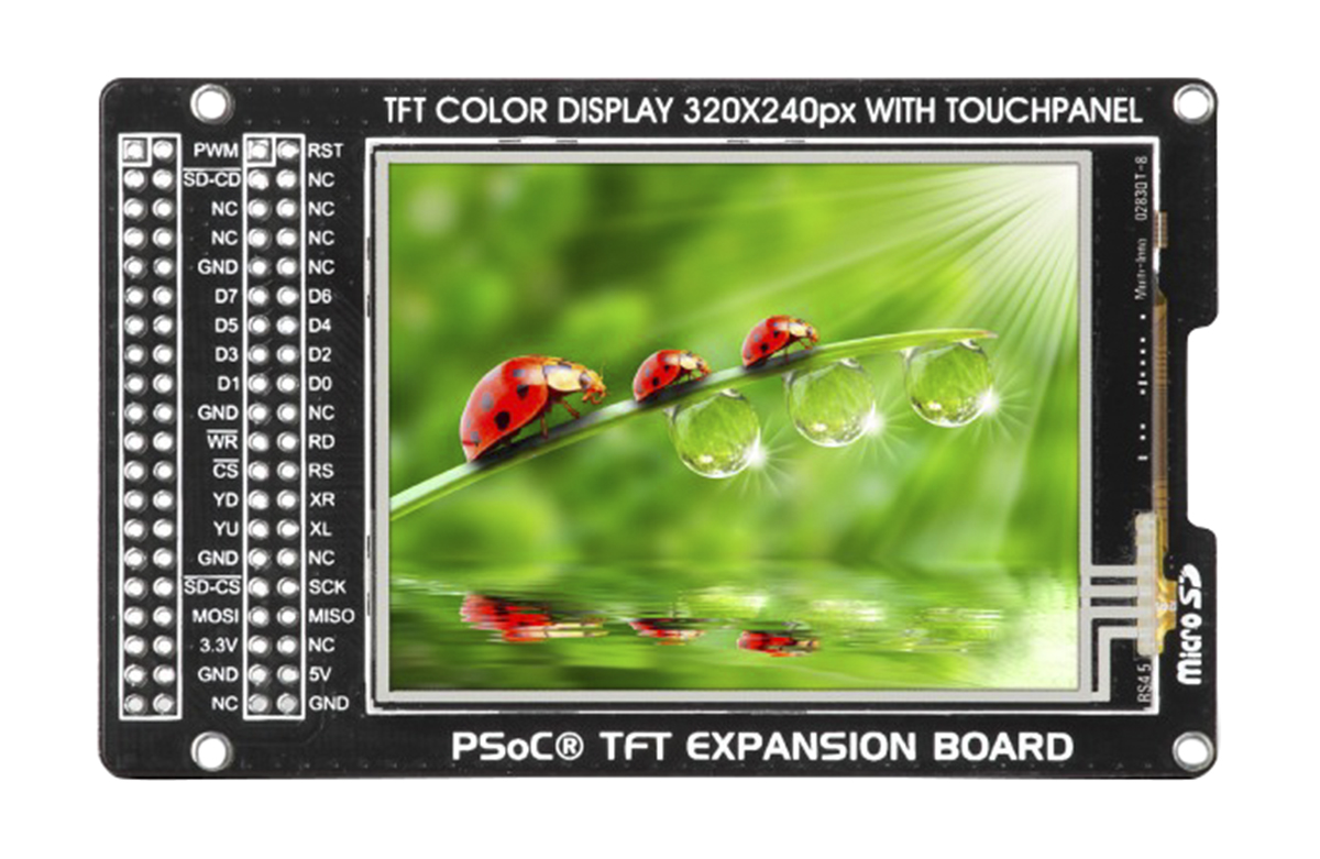 MikroElektronika MIKROE-1484 PSoC TFT 2.8 in TFT Expansion Board With MI0283QT-9A for CY8CKIT-050 PSoC 5LP
