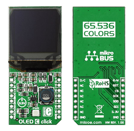 MikroElektronika MIKROE-1585 OLED C Click 1.1 in OLED Display Add On Board With SEPS114A