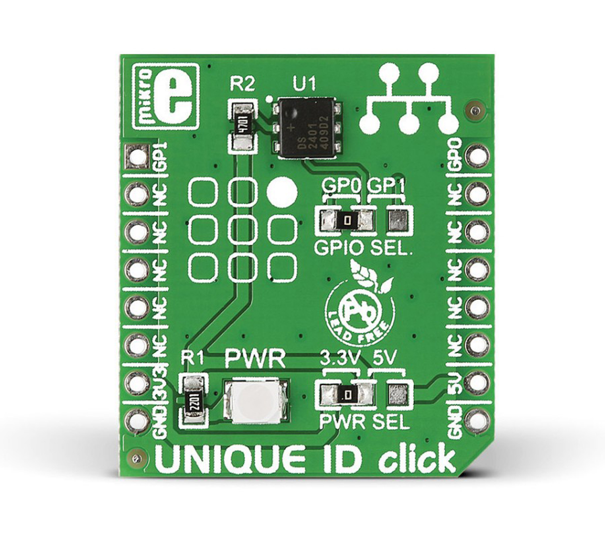 MikroElektronika MIKROE-1819 Development Board for DS2401 (Silicon serial number IC, Analog Devices/Maxim) for MikroBus