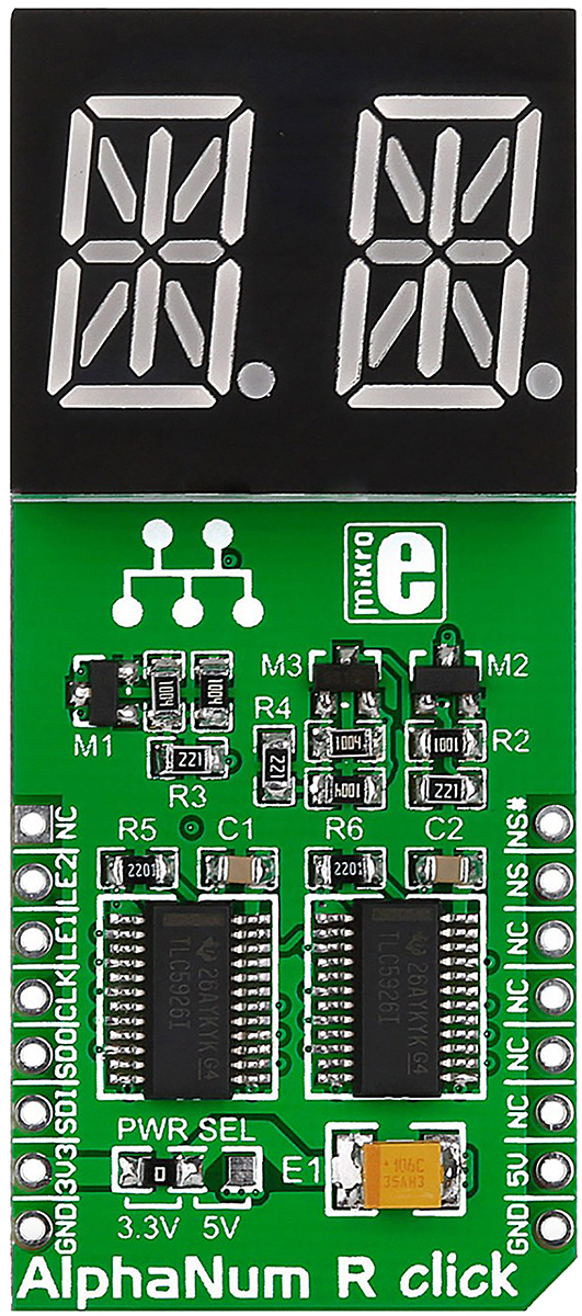 MikroElektronika MIKROE-1864 14 Segment Display Add On Board With TLC5926 x 2