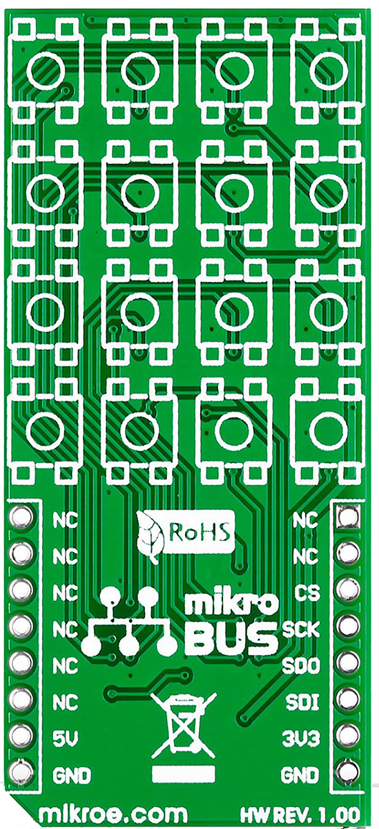 mikroe-1889 MikroElektronika 4 x 4 Key Keypad MikroBus Click Board