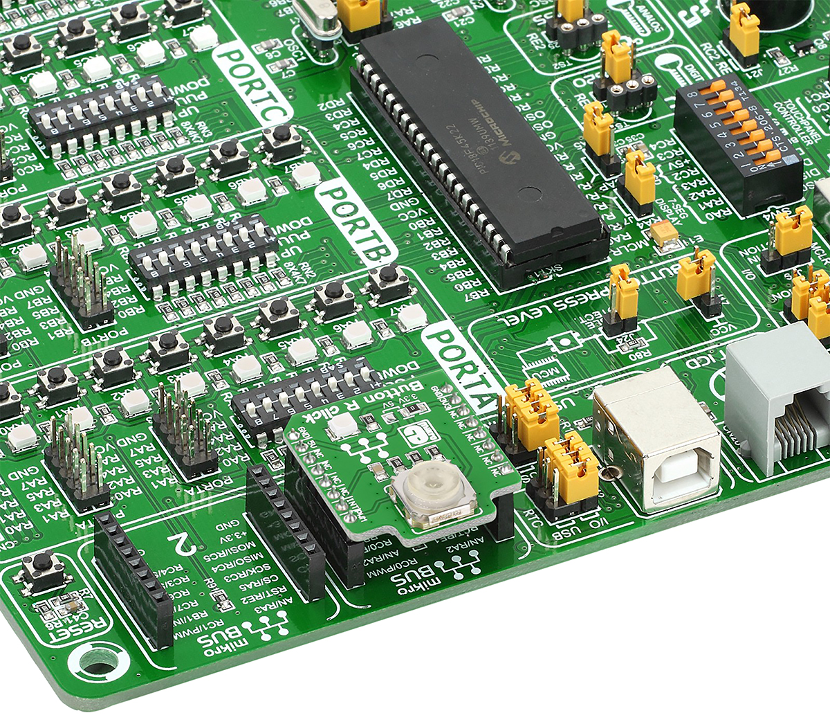 mikroe-1901 MikroElektronika Button R Button MikroBus Click Board for mikroBUS INT
