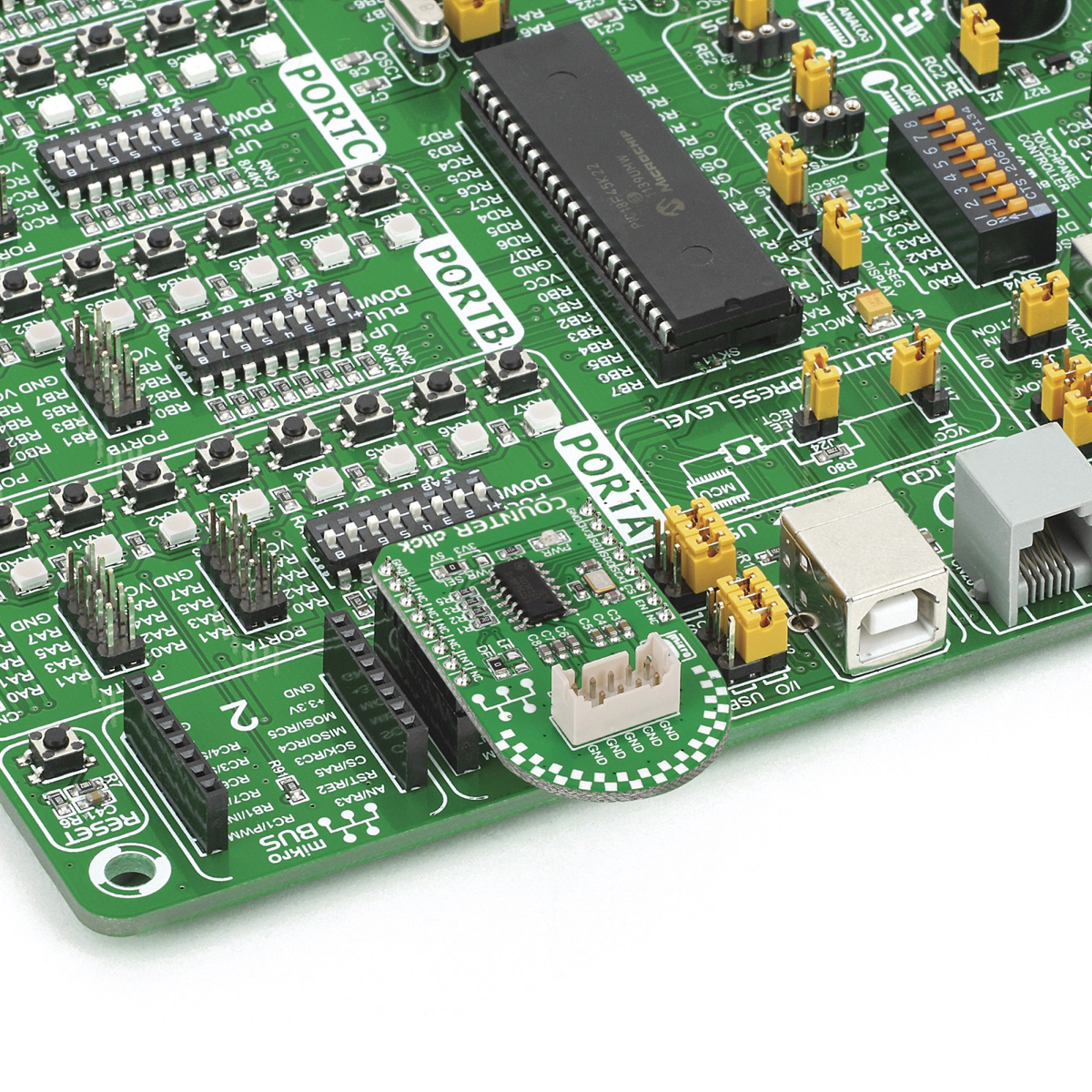 mikroe-1917 MikroElektronika MIKROE-1917 Counter Click Add On Board Signal Conversion Development Kit