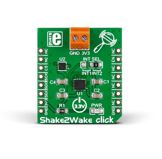 MikroElektronika Shake2Wake Click Accelerometer Sensor Accelerometer for ADXL362, ADP195, MEMS