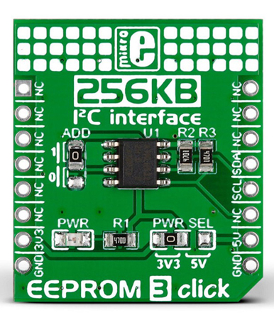 MikroElektronika MIKROE-1989 EEPROM3 Click, EEPROM Development Board for AT24CM02 for MikroBus