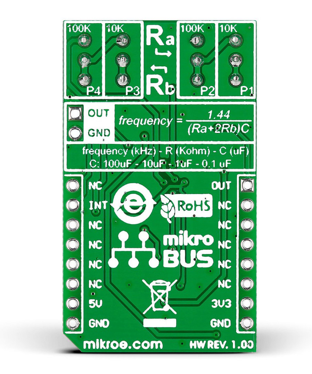 mikroe-2032 MikroElektronika MIKROE-2032 Pulse Generator MikroBus Click Board for NE555 for mikroBUS Socket