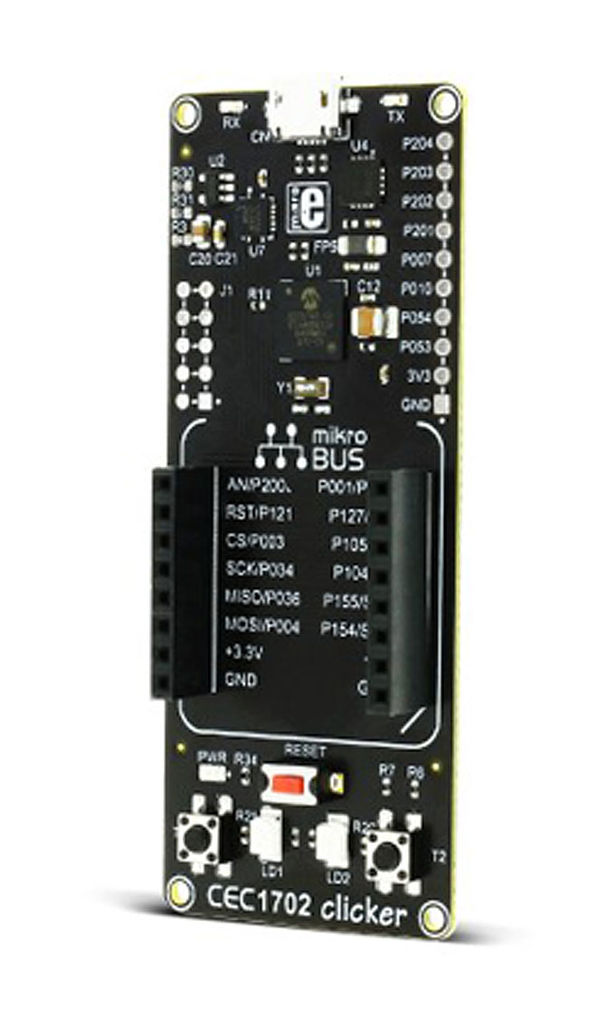 mikroe-2066 MikroElektronika CEC1702 Clicker MCU Add On Board MIKROE-2066