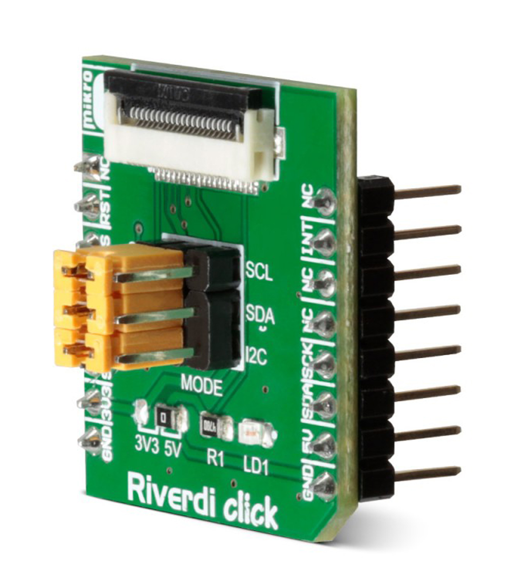 mikroe-2100 MikroElektronika MIKROE-2100 Riverdi Click LCD Add On Board With zif20, FT8xx for MikroBus