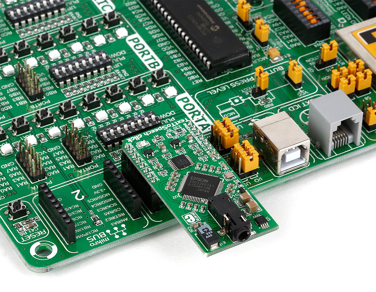 mikroe-2253 MikroElektronika MIKROE-2253 Text to Speech Click Development Board Development Board