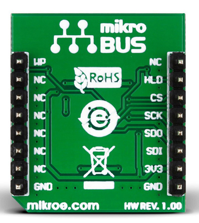 mikroe-2267 MikroElektronika MIKROE-2267 Flash 2 Click, Serial Flash Development Board for SST26VF064B for MikroBus