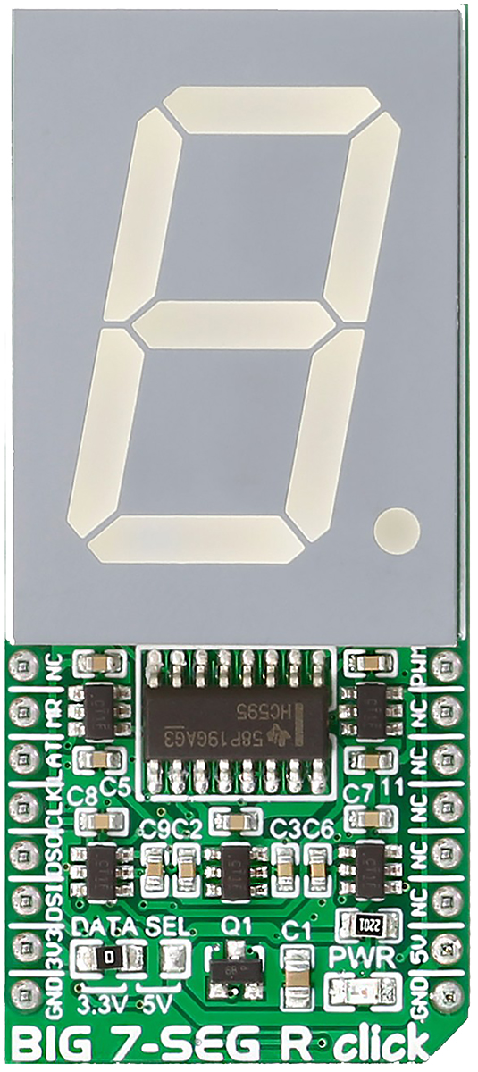 MikroElektronika MIKROE-2269 Big 7-Seg R Click 7 Segment Display MikroBus Click Board With SC10-21SRWA