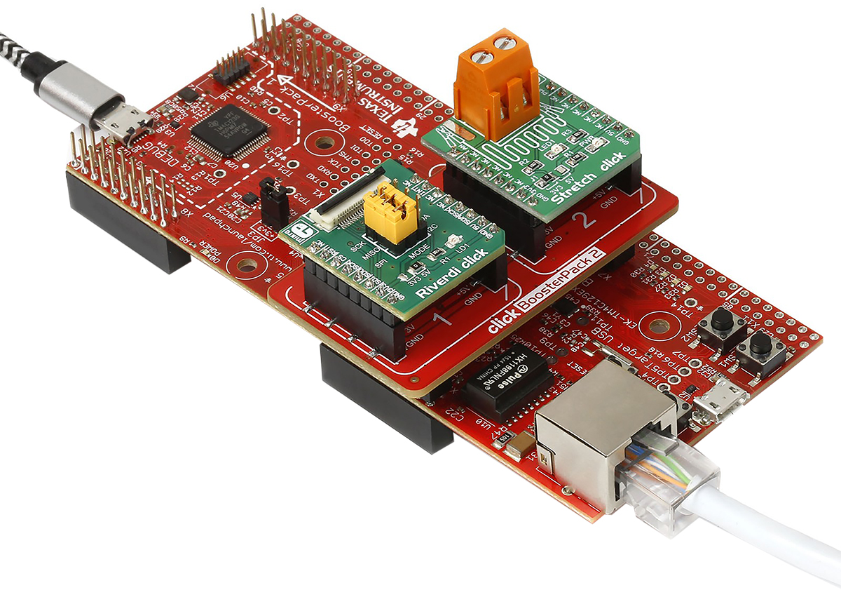 mikroe-2381 MikroElektronika MIKROE-2381 Shield for use with Texas Instruments LaunchPads