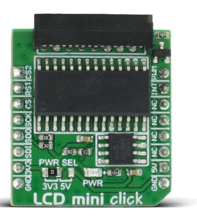 mikroe-2453 MikroElektronika MIKROE-2453 LCD Mini Click LCD Adapter Board With 2x16 Monochrome Character Display