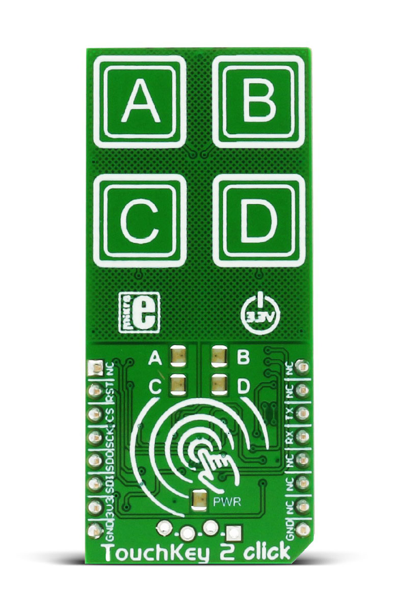mikroe-2474 MikroElektronika TouchKey 2 Capacitive Touch MikroBus Click Board for ATtiny817