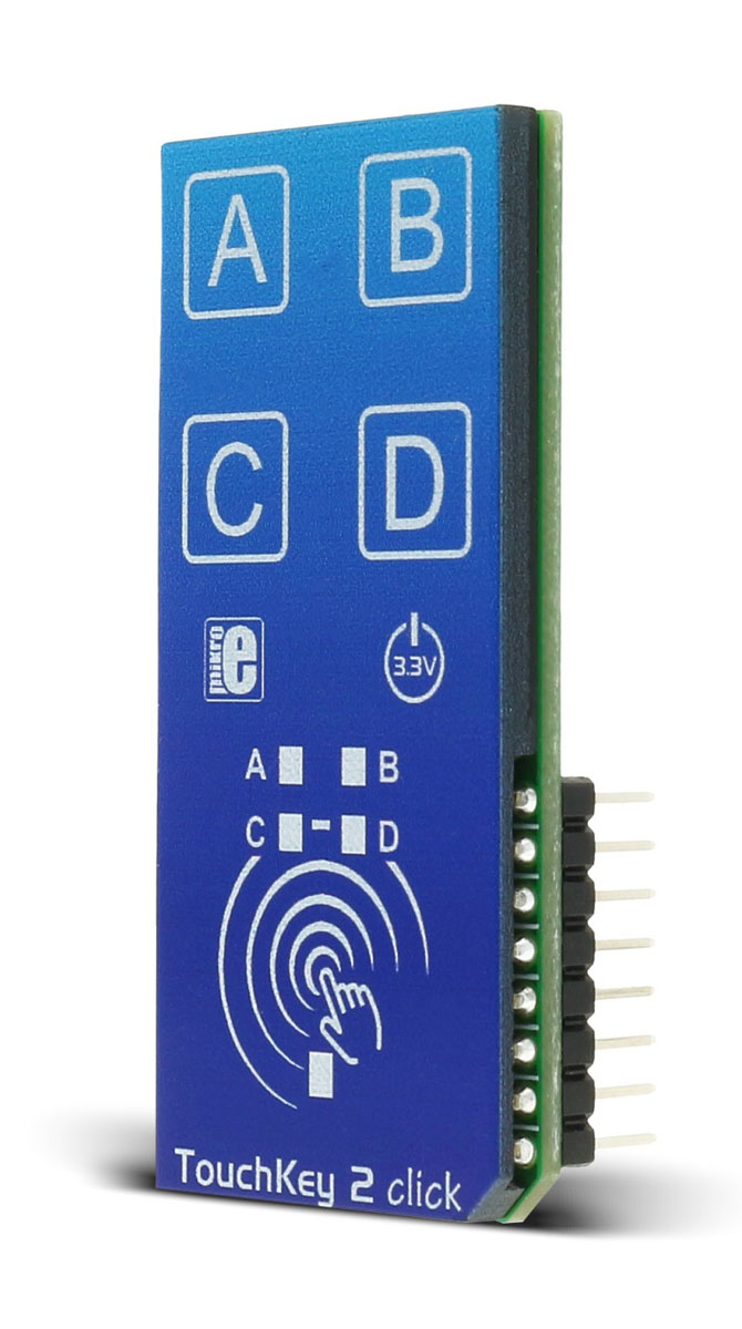 mikroe-2474 MikroElektronika TouchKey 2 Capacitive Touch MikroBus Click Board for ATtiny817