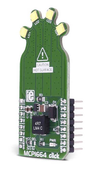 mikroe-2548 MikroElektronika MIKROE-2548 MCP1664 Click LED Add On Board for UVLO