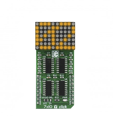 MikroElektronika MIKROE-2790 7 x 10 Y Click LED Matrix Display Development Board With 74HC595