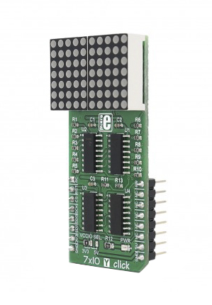 mikroe-2790 MikroElektronika MIKROE-2790 7 x 10 Y Click LED Matrix Display Development Board With 74HC595
