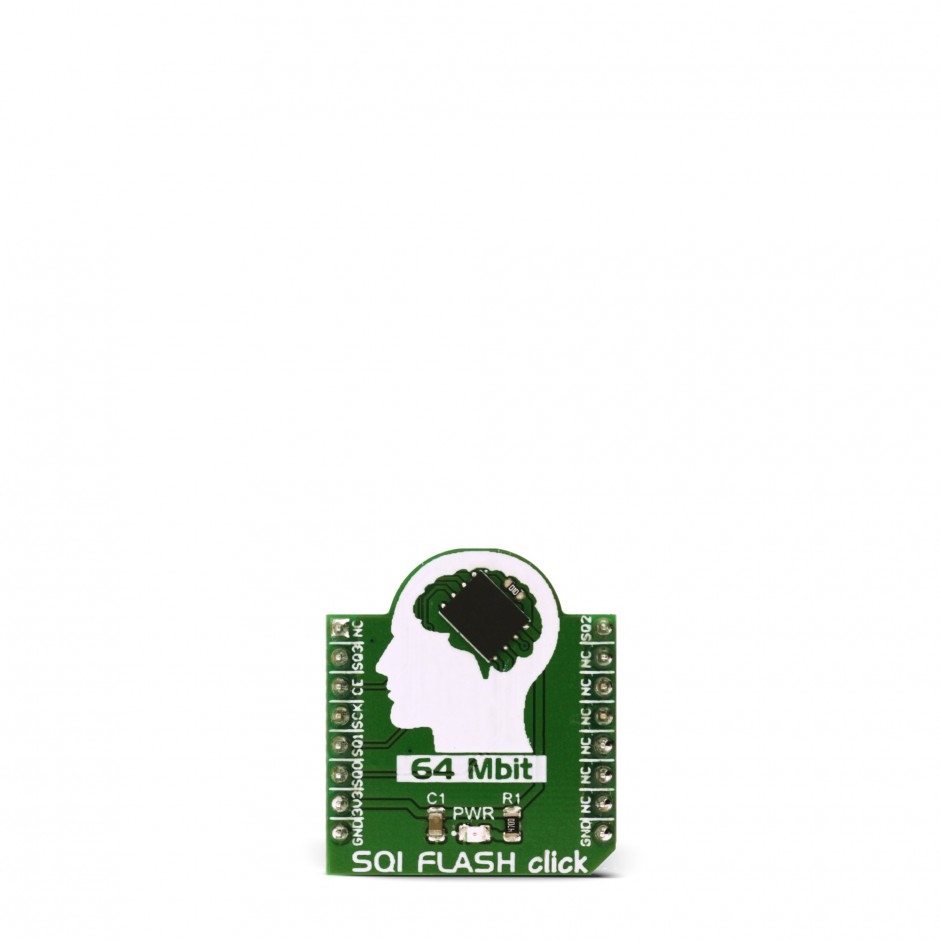 MikroElektronika MIKROE-2828 SQI Flash Click Flash Memory Board for SST26VF064B for DSL, Cable Modems, Network