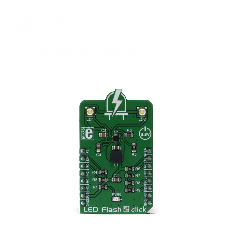 MikroElektronika MIKROE-2830 LED Flash 2 Click LED Driver LED Driver for MIC2870 for Flash or Torch Light