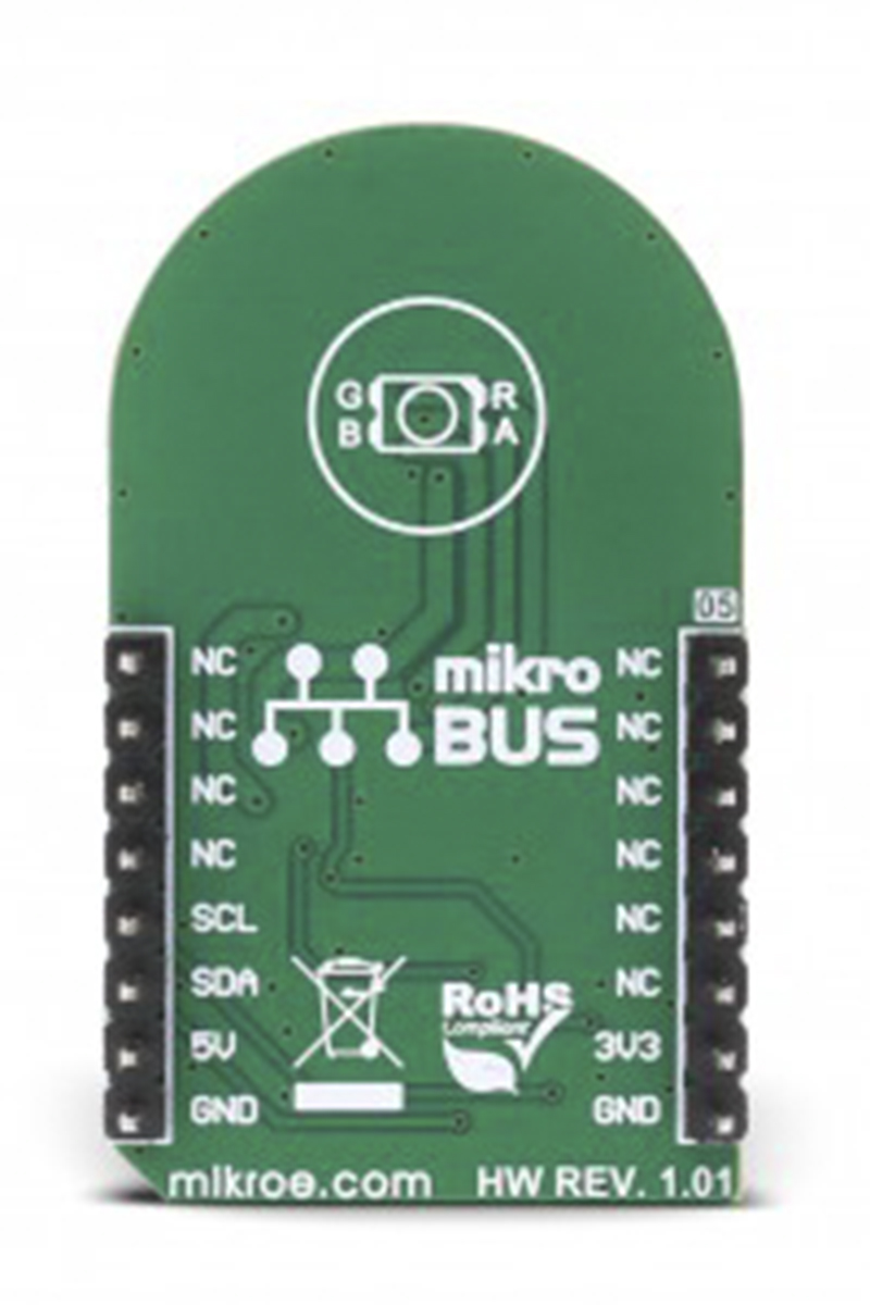 mikroe-2950 MikroElektronika MIKROE-2950 LED Driver 3 Click for NCP5623B, PCA9306 for Color-Coded Signalization, Color Backlight