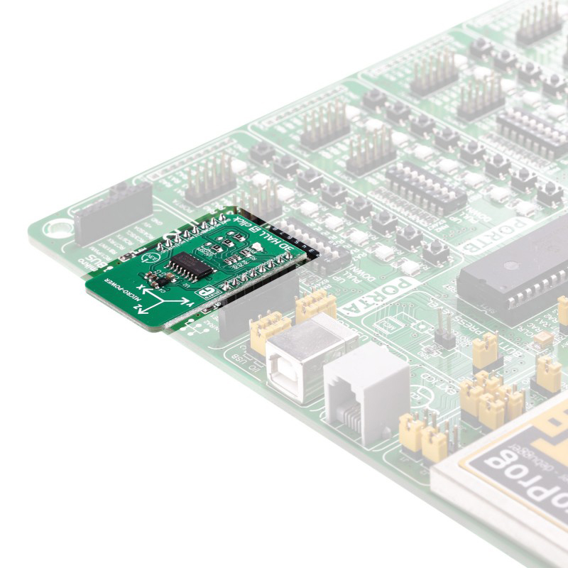 mikroe-3197 MikroElektronika 3D Hall 5 Click Evaluation Board