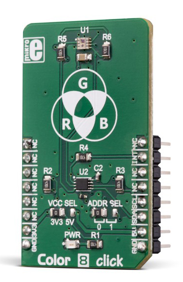 mikroe-3213 MikroElektronika Color 8 Click Colour Sensor Evaluation Board