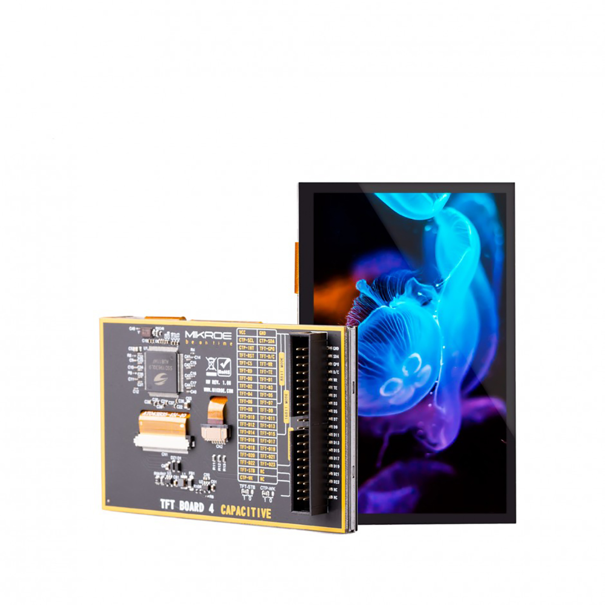 MikroElektronika MIKROE-3508 TFT Board 4 Capacitive 4.3 in TFT Development Board With SSD1963 for Development Board