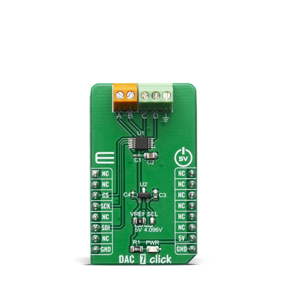 MikroElektronika MIKROE-3886 DAC 7 Click MikroBus Click Board Signal Conversion Development Tool