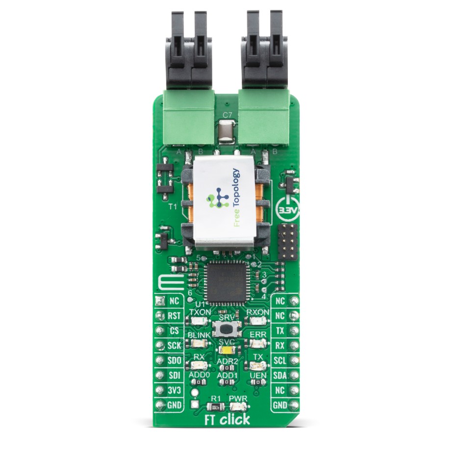 MikroElektronika FT Click FT-6050, FT-X3 Free Topology Add On Board for Smart Building, Machines, Agriculture, Cities