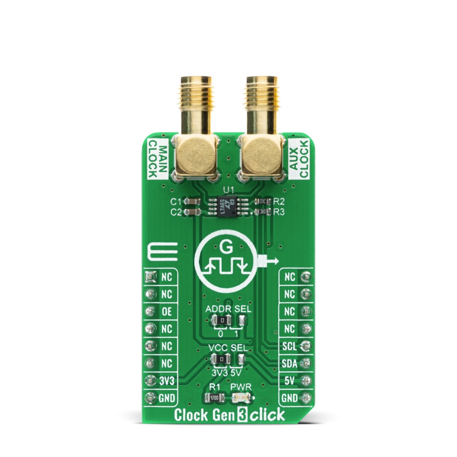 MikroElektronika MIKROE-4171 Clock Gen 3 Click Jitter-Attenuator Click Board for LTC6904 for LTC6904