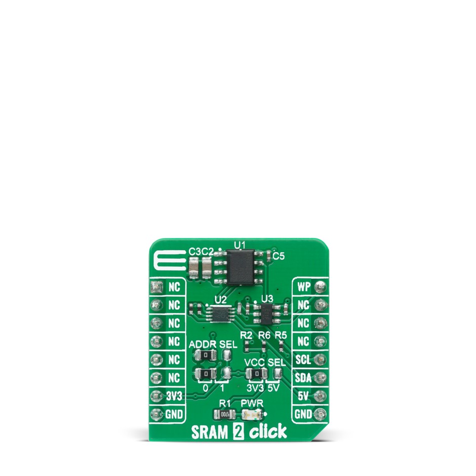 MikroElektronika MIKROE-4178 SRAM 2 Click, SRAM SRAM Memory Board for ANV32A62A for ANV32A62A