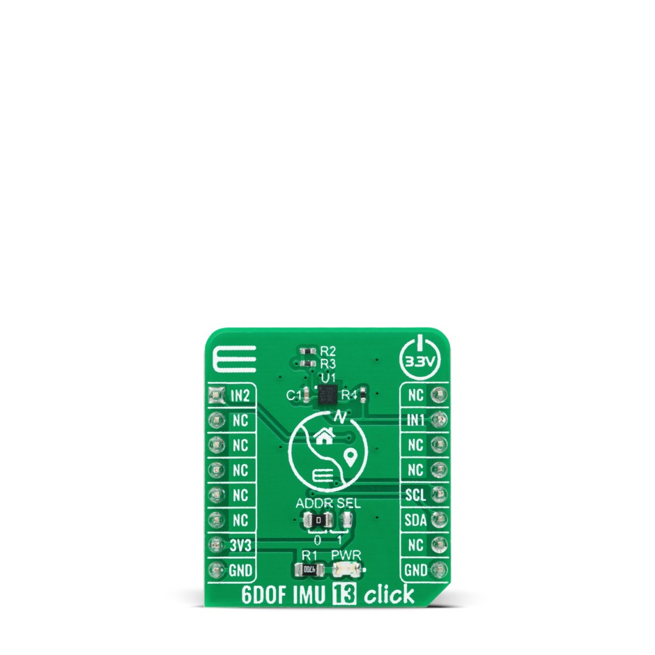 MikroElektronika 6DOF IMU 13 Click Inertial Measurement Unit (IMU) - 6 DoF MikroBus Click Board for MC6470 System