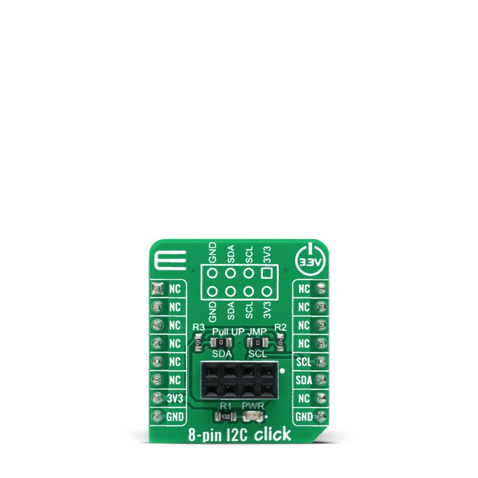 MikroElektronika MIKROE-4241 8-pin I2C Click Sensor Add-On Board for Add-on boards with 8 pin Female Connector to