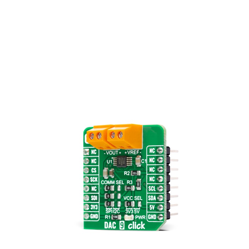 mikroe-4332 MikroElektronika MIKROE-4332 DAC 9 Click Converter Module Development Board