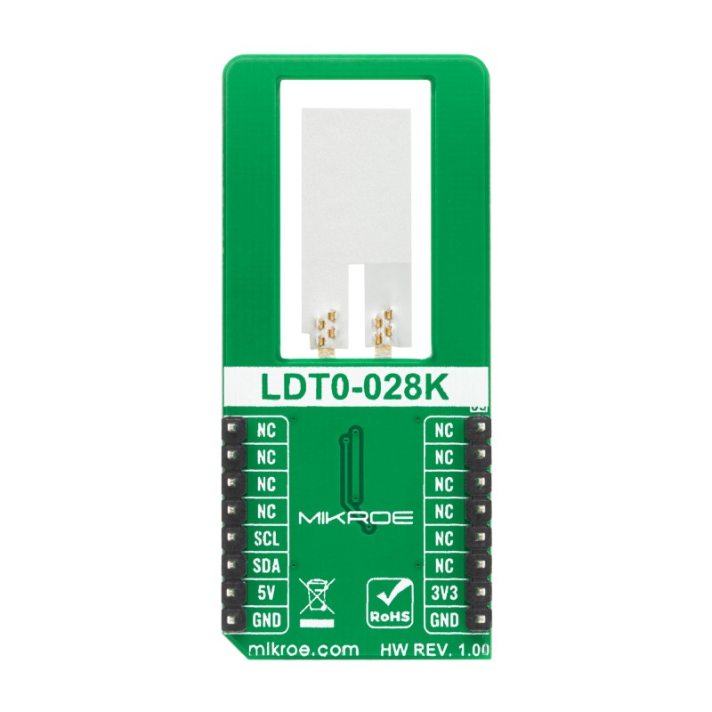 mikroe-4355 MikroElektronika Vibra Sense 2 Click Vibration Sensor Development Kit LDT0-028K