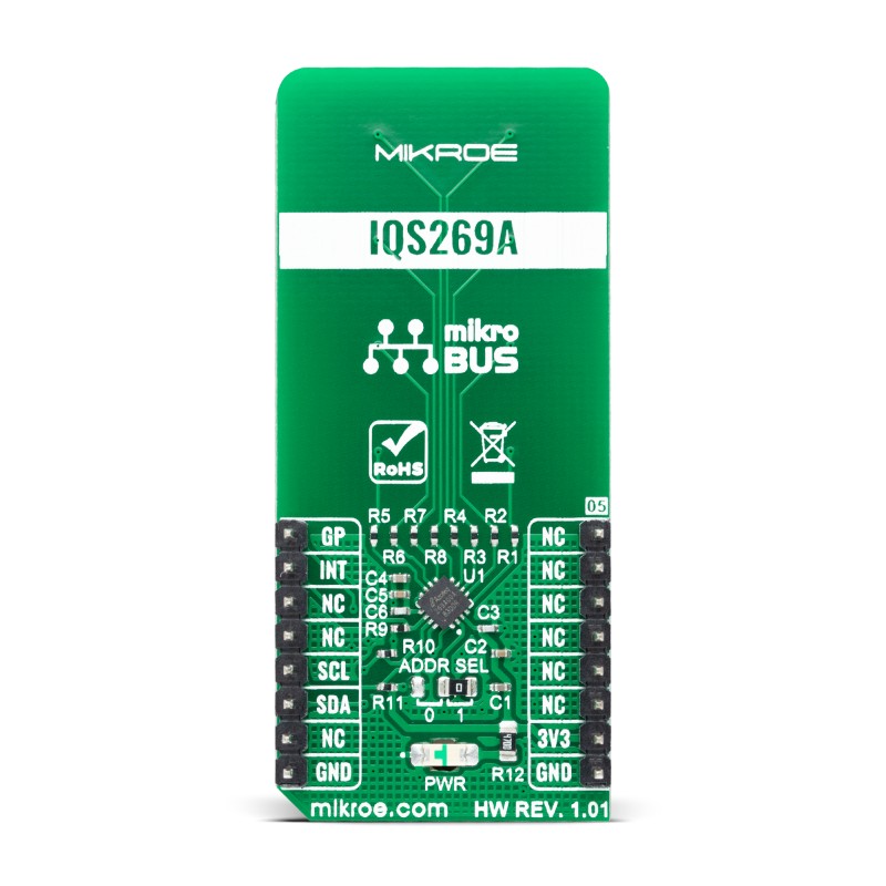 mikroe-4469 MikroElektronika ProxFusion 3 Click Capacitive Touch Sensor MikroBus Click Board for IQS292A
