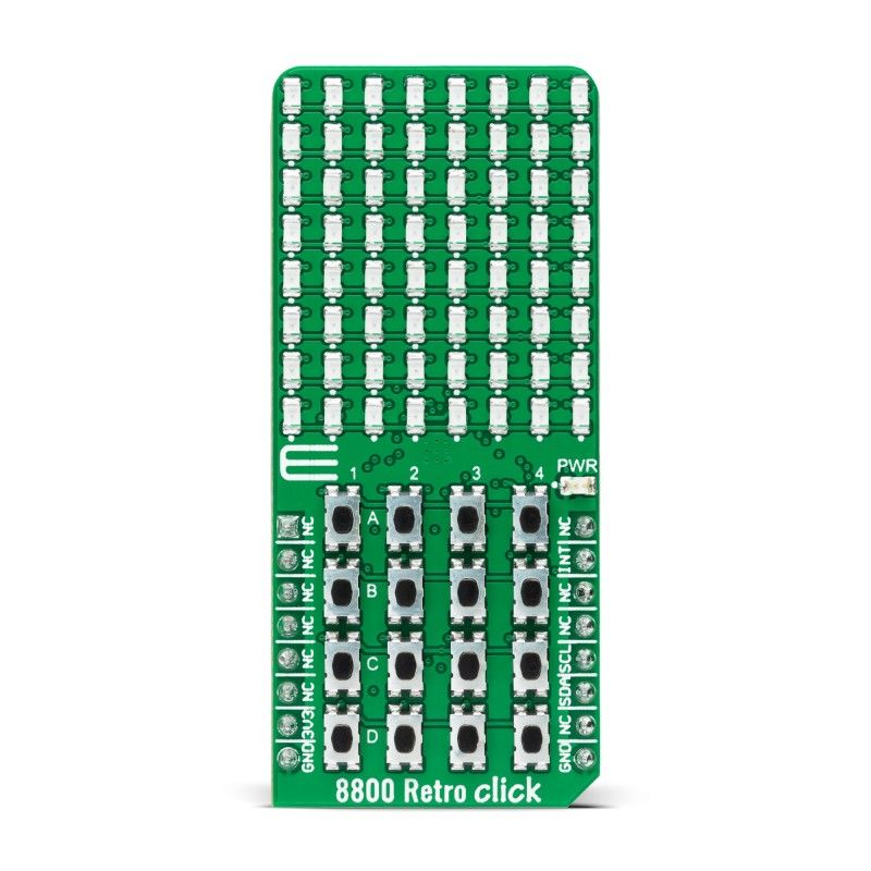 MikroElektronika MIKROE-4771 8800 Retro Click LED Driver LED Driver for AS1115 for mikroBUS Socket