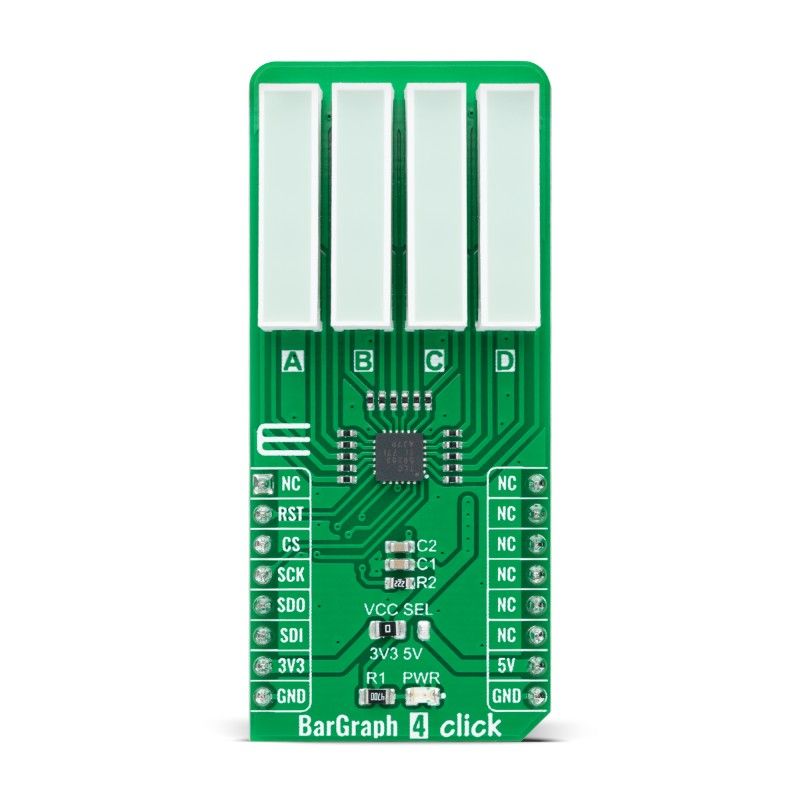 MikroElektronika MIKROE-4782 BarGraph 4 Click LED Driver LED Driver for TLC59283 for mikroBUS Socket