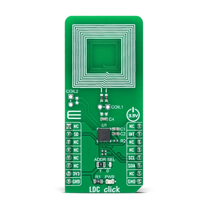 MikroElektronika LDC Click Inductive Sensor Add On Board for LDC1312-Q1 mikroBUS Socket