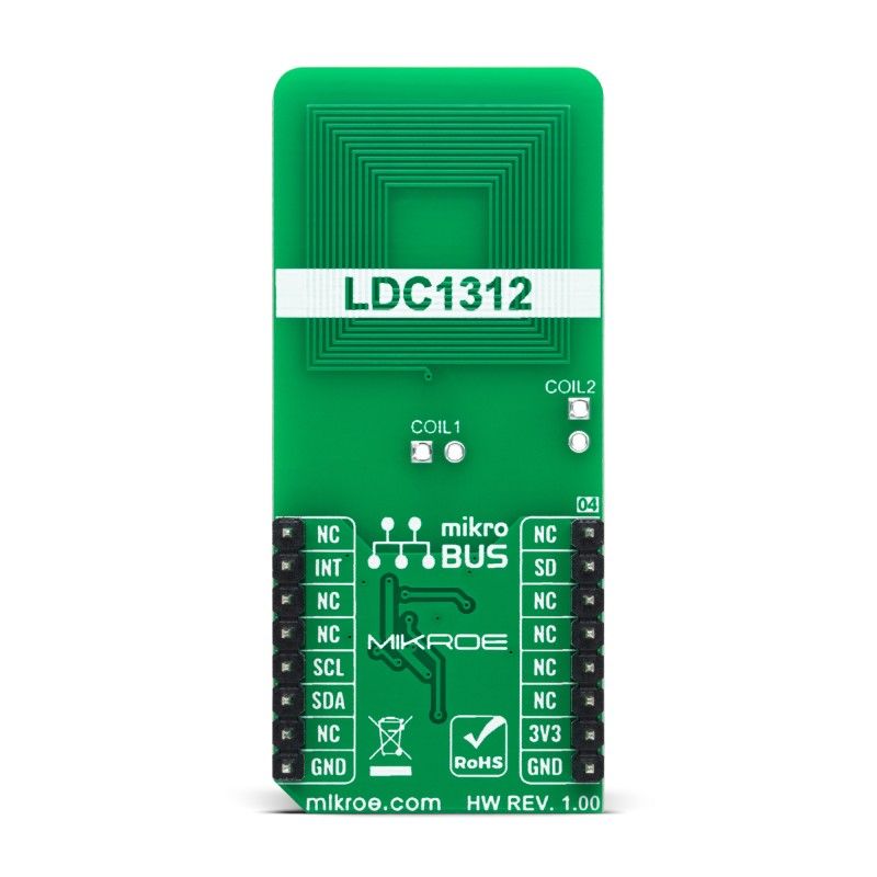 mikroe-4784 MikroElektronika LDC Click Inductive Sensor Add On Board for LDC1312-Q1 mikroBUS Socket