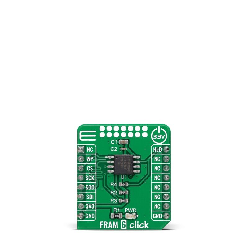 MikroElektronika MIKROE-4831 FRAM 6 Click, FeRAM Add On Board for CY15B102Q for mikroBUS Socket