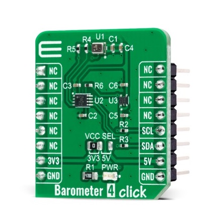 mikroe-4868 MikroElektronika Barometer 4 Click Add On Board for ICP-10111 MikroBus